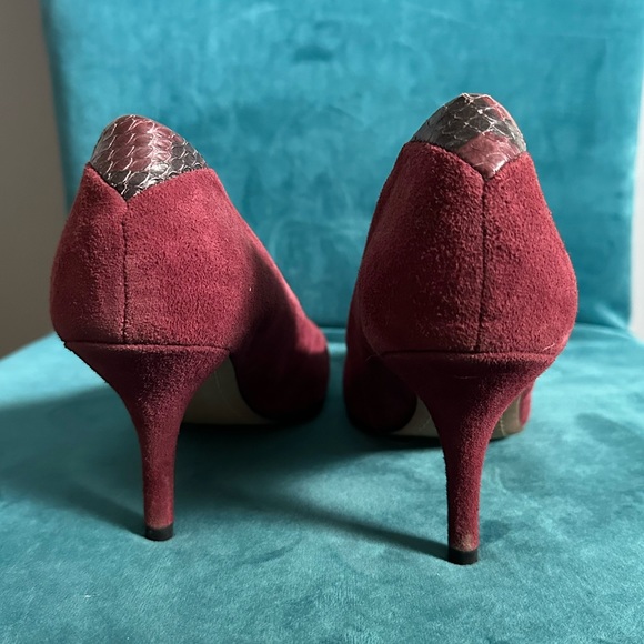 Sam Edelman Fiorenza Burgundy Suede Pump - Size 8 - Picture 2 of 7